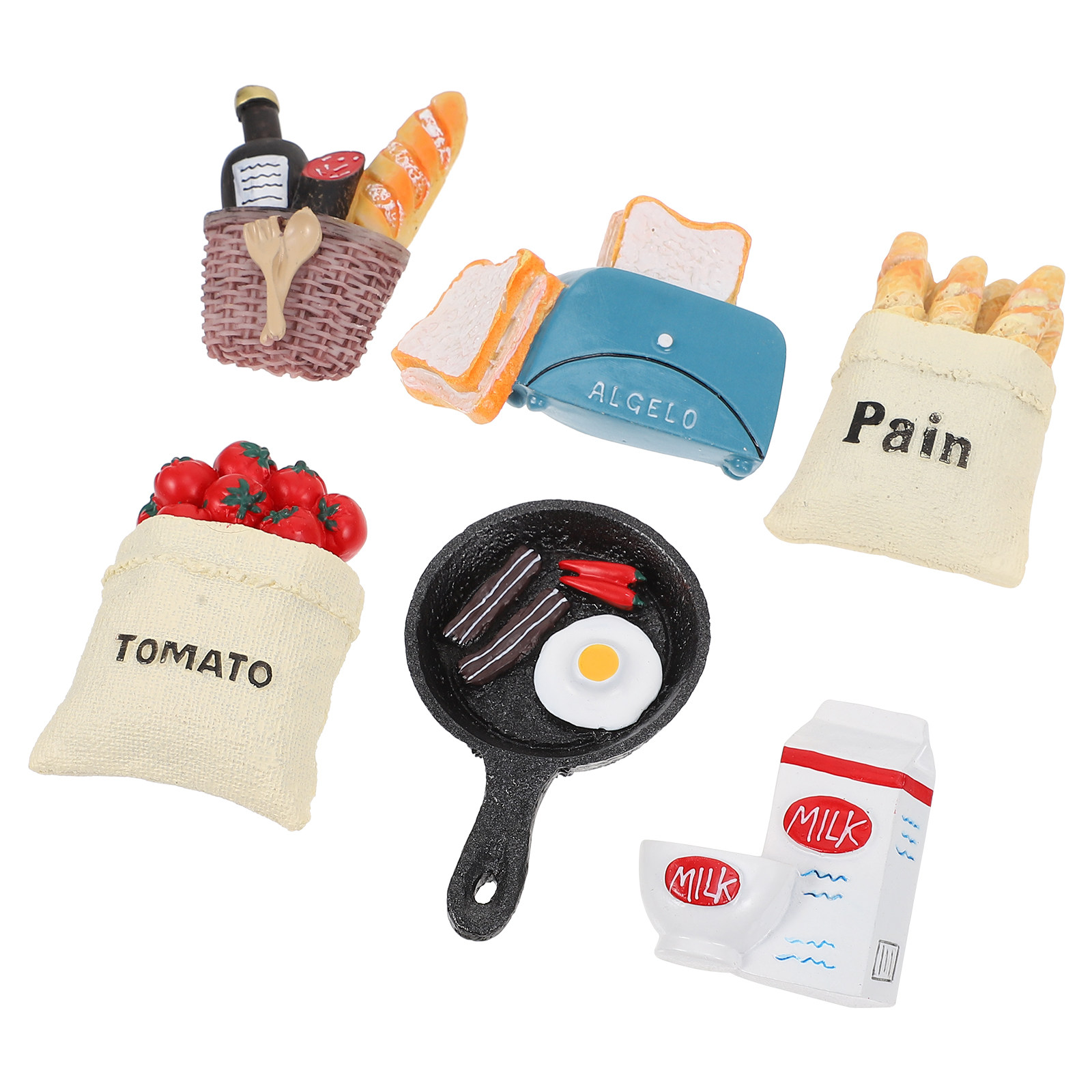 Kitchen Appliances In Store - 6 stuks creatieve koelkaststickers met ontbijtthema,