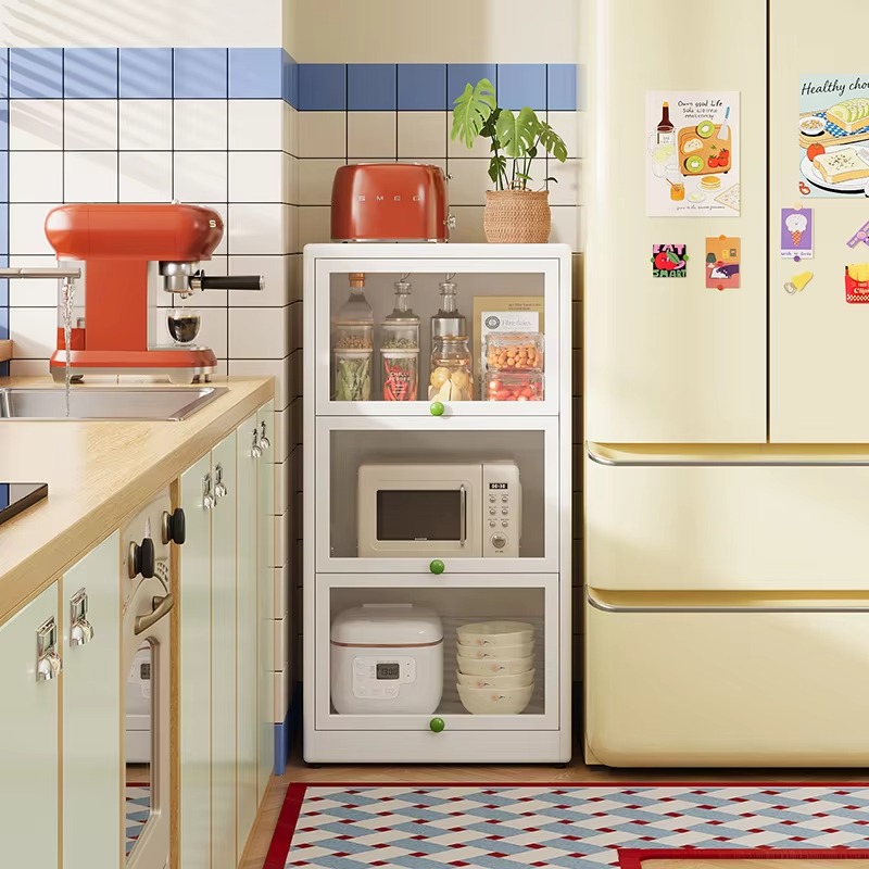Kitchen Appliances In Store - Hoekkast van staal, smal, voor de