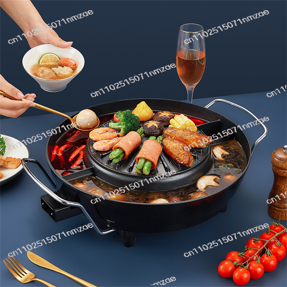 Hot Pot Electric - Elektrische binnenhotpot met grill, dubbelzijdige elektrische